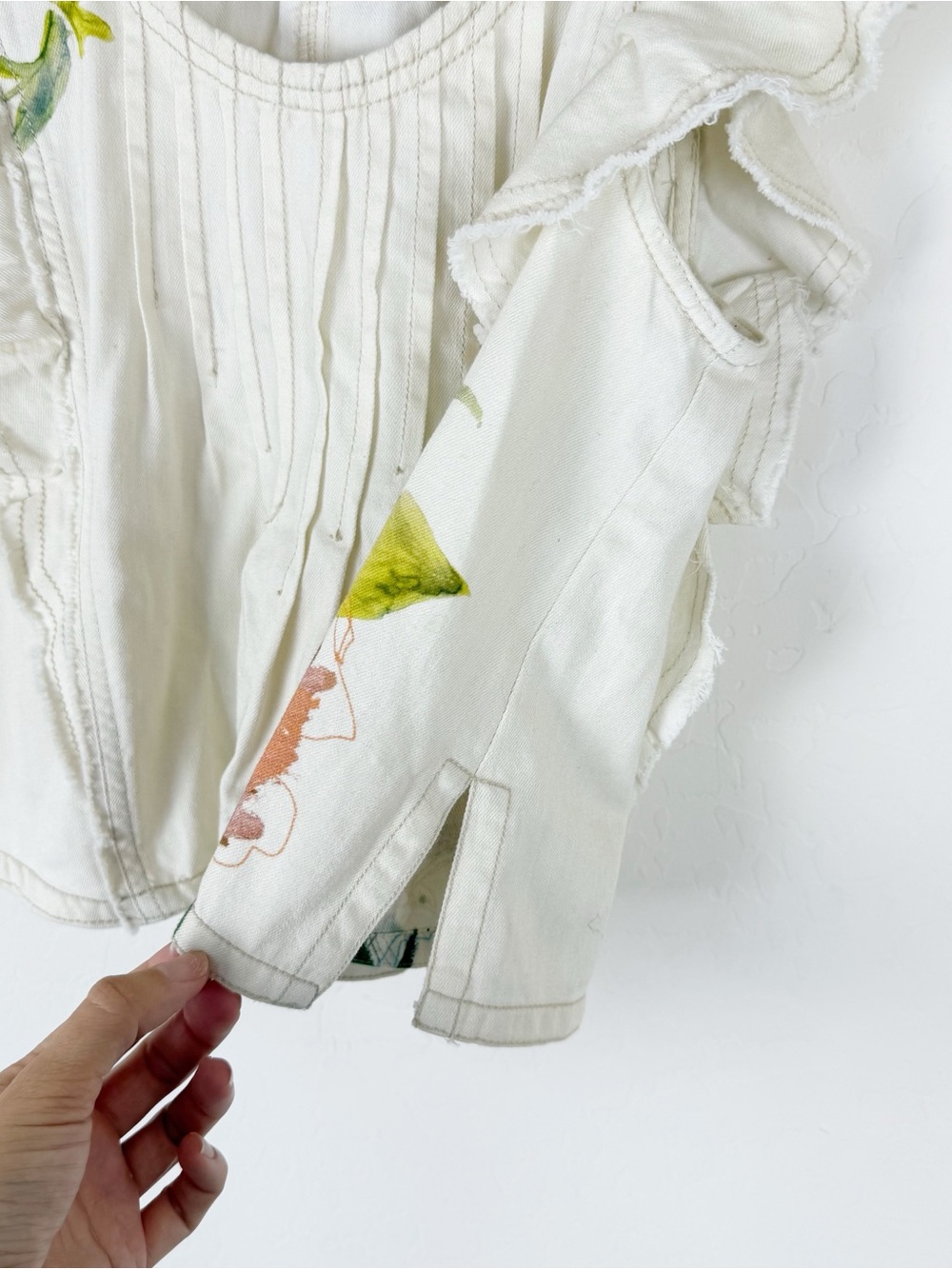 anthropologie Pilcro x leigh viner flutter sleeve blouse - Picture 4 of 8